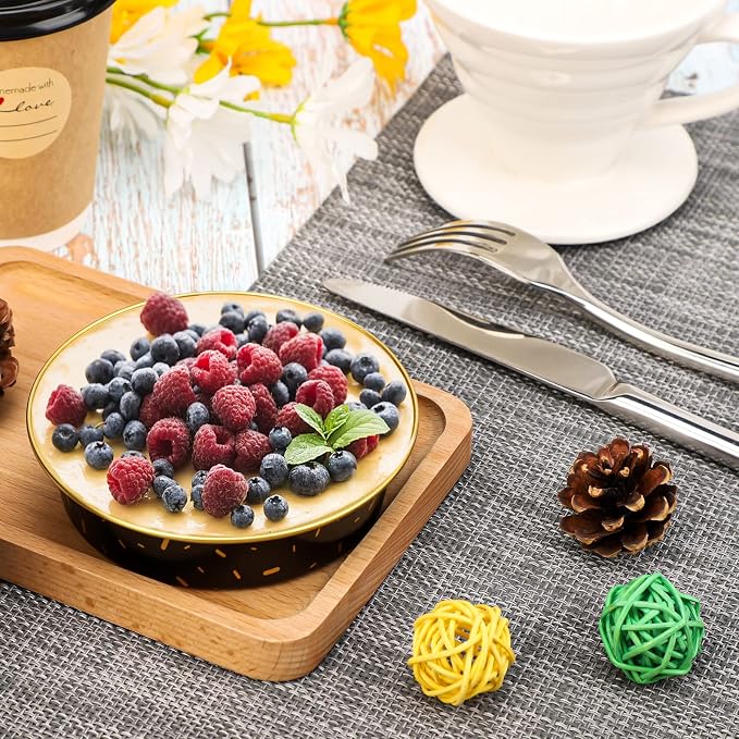 Beasea Mini Aluminum Pie Pans with Lids, 100 Pack 4” 8oz Black Gold Baking Pie Foil Tins Small Round Tart Cups Containers for Individual Cupcake Muffin Cheesecake Dessert Ramekins Quiche Oven Dishes - Image 5