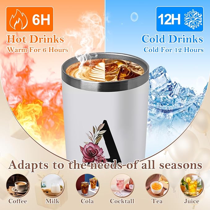 MNZZ 20 Oz Insulated Coffee Cup with Lid Car Tumbler Travel Mug Women Teacher Female Male Best New Appreciation Thank you Favorite Good Goodbye Retirement Friends Social Bestie Work Monogrammed Gift - Image 4