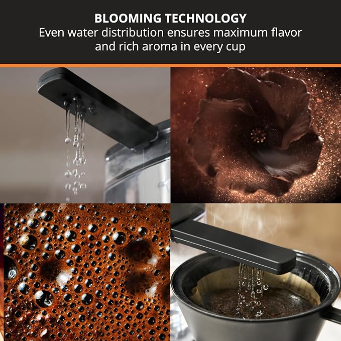 KRUPS Essential Brewer 8 Cup Drip Coffee Maker Machine, SCA-Certified, Blooming Technology, Barista-Quality, Pour Over Coffee Machine, Easy to Clean, Stainless Steel Design, Silver - Image 3