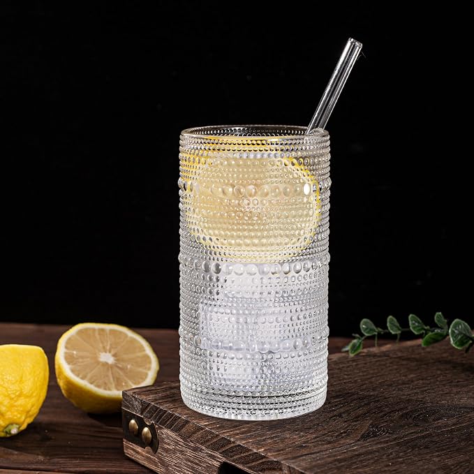 Dingerjar Upgraded Large Capacity 16 oz/480 ml Hobnail Glasses Drinking Set of 12 - Heavy Vintage Glassware - Image 6