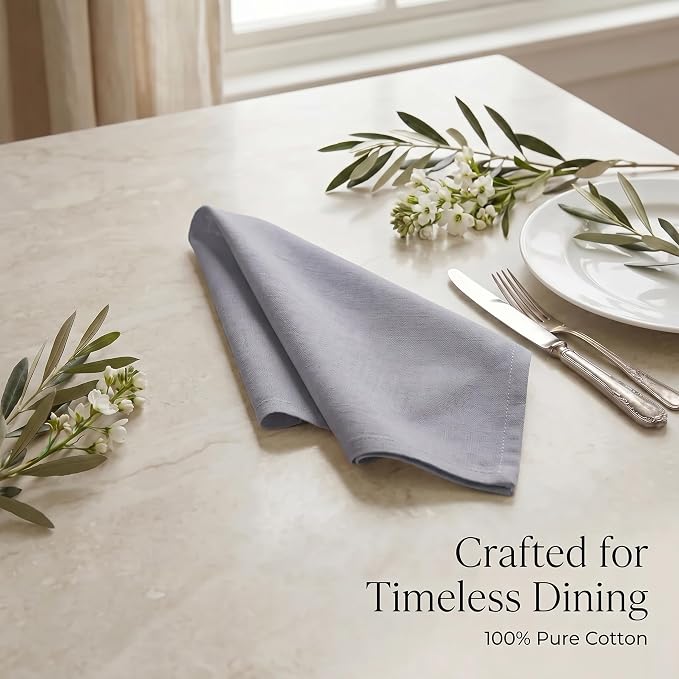 Urban Villa Cloth Napkins Cotton 20x20 (Set of 12) Gray - Image 8