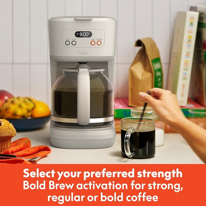 BREW 12-Cup Programmable Coffee Maker with No-Drip Glass Carafe, Oatmilk - Image 5