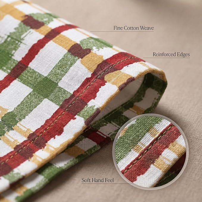 Urban Villa Cloth Napkins Cotton 20x20 (Set of 12) Check Print - Image 5