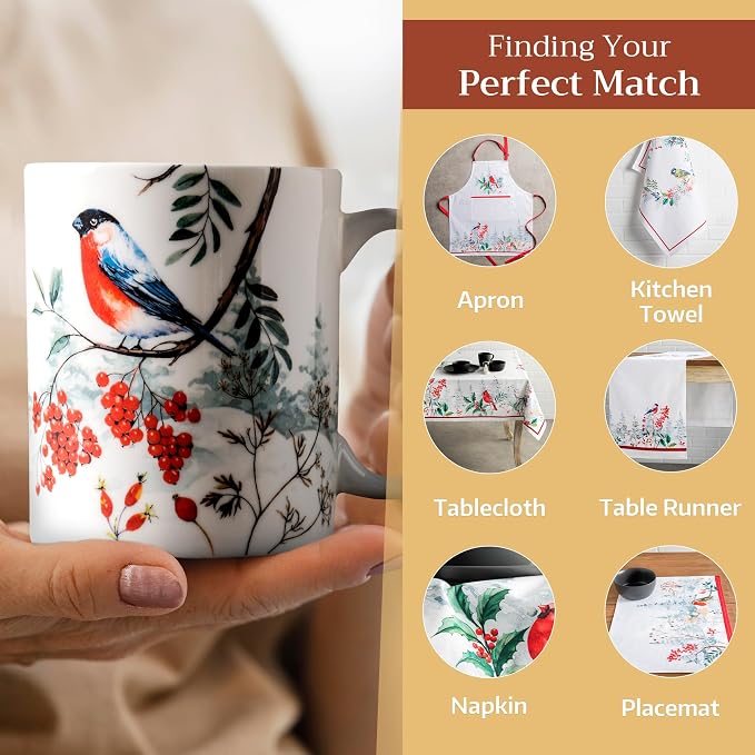Maison d' Hermine Coffee Mug with Handles Tea Cups (12 Ounce, Pack of 1) | Fine Bone China Coffee Mugs for Hot Beverages Cappuccino Latte Home Restaurant Hotel Spring Summer -Morzine - Morzine - Image 6