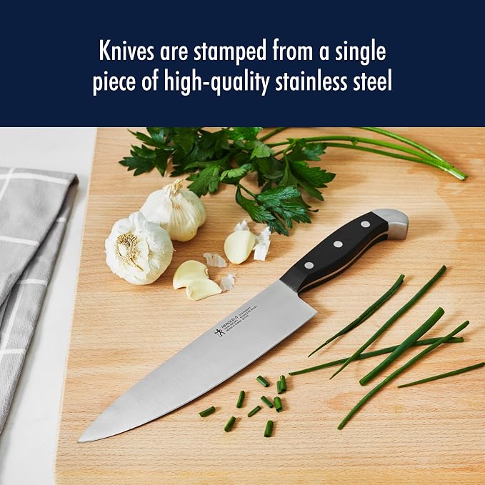 Henckels Statement 20 pc Knife Set with Knife Sharpener, German Engineered | Informed by 100+ Years of Mastery. Effortless Cutting with Lightweight with Comfortable Grip, Dishwasher safe. - Image 4