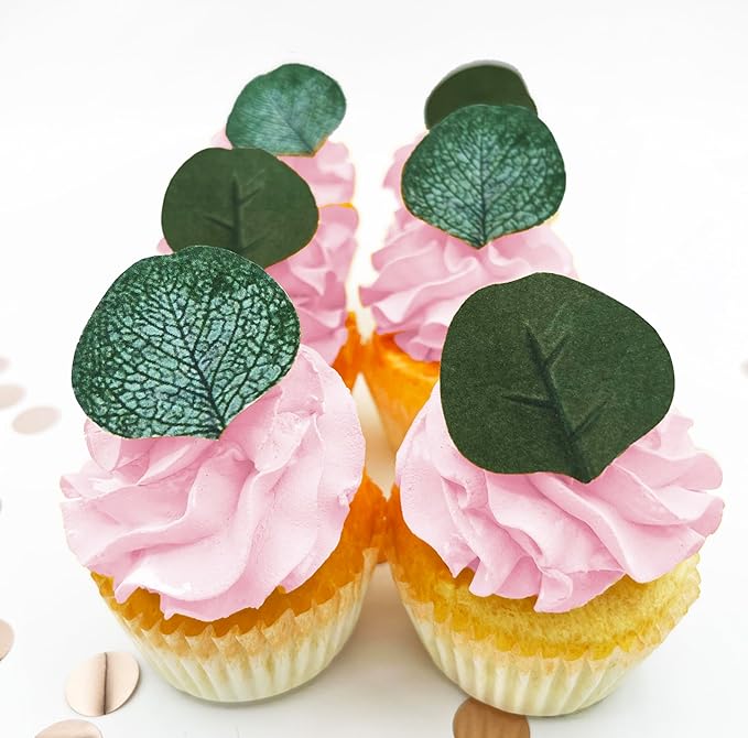 Sugar Robot - Edible Eucalyptus Leaves - Small Size - Edible leaves for cake decorating - Premium Crafted - Made in the USA Cake -Set of 24 (Eucalyptus Leaves) by SugarRobotInc