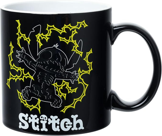 Silver Buffalo Disney Lilo and Stitch Lightning Bolts, Ceramic Mug, 20oz | Shocking Glow in the Dark Feature, 0.59 Liters by SilverBuffalo