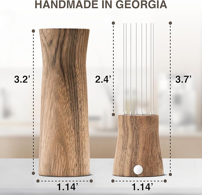 WDT Tool Espresso Stirrers - Coffee Distributor Barista Tools - Espresso Needle Distribution Tool for Coffee Accessories Kit - Walnut Wood Gifts for Coffee Lovers (Large)