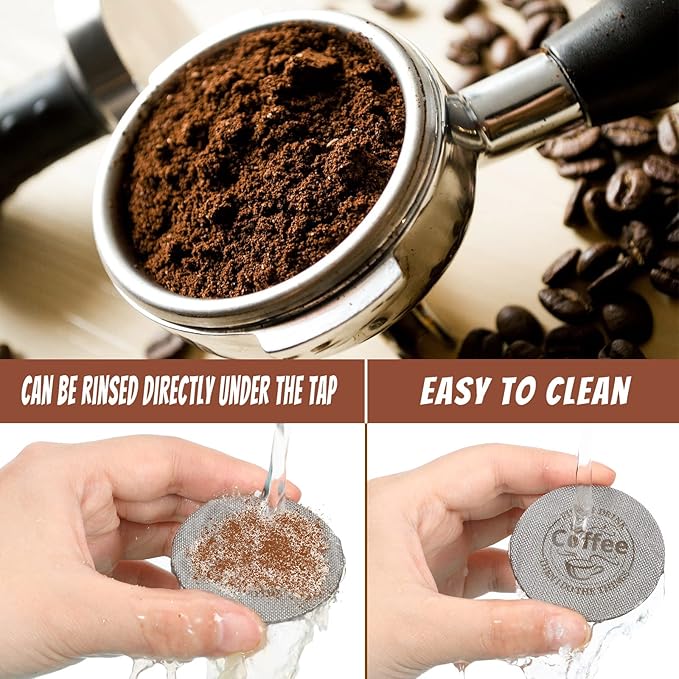 Yaomiao 2 Pieces 51mm Espresso Puck Screen, 1.7mm Thickness 150 Micrometre Reusable Barista Espresso Screen Stainless Steel Coffee Filter Mesh Plate for Bottomless Portafilter Filter Basket