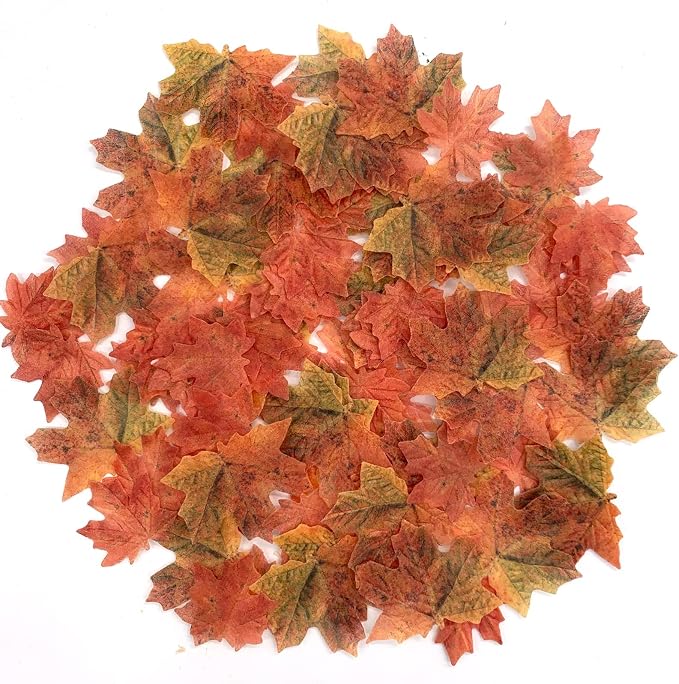 Weraru 90 Pcs Edible Fall Leaves Gold Leaf Cupcake Toppers, For your Party Cake Toppers Decoration - Image 2
