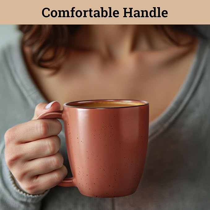 Ceramic Coffee Mugs Set of 4, 16oz Durable Microwave Safe Cups with Handles | Thick Durable Ceramic, 4 Beautiful Colors, Microwave, Dishwasher, Oven, & Freezer Safe, Comfortable Handles, 16 oz Capacity - Image 5