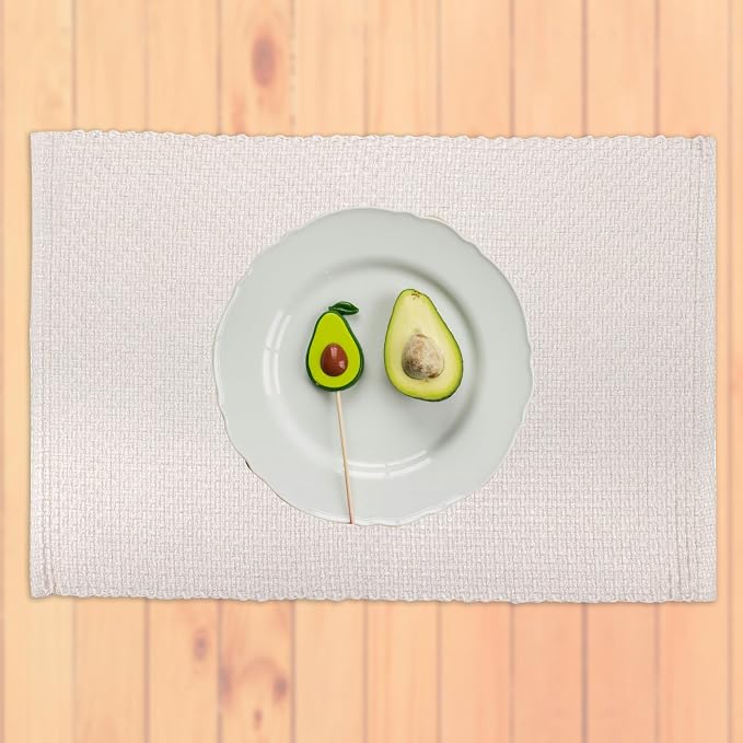 Urban Villa Two Tone Placemat Cotton Tablemat 14x20 (Set of 6) Beige - Image 9