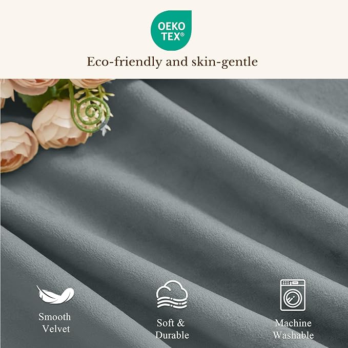 Stone Blue Velvet Window Valance Scalloped 52x18 Inch 1 Panel | Soft Wavy Blue Scalloped Curtains for Small Windows, Modern Window Treatment for Bathroom, Laundry, RV - Image 8