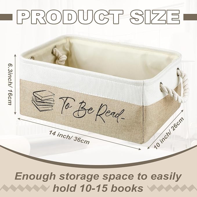 Marsui Book Lover Gifts TBR Book Storage Basket to Be Read List Storage Bin Bookish Accessories Bookworm Gift for Club Members Student Teacher Reading Accessories - Image 2