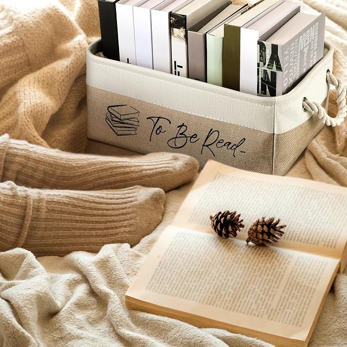 Marsui Book Lover Gifts TBR Book Storage Basket to Be Read List Storage Bin Bookish Accessories Bookworm Gift for Club Members Student Teacher Reading Accessories - Image 6