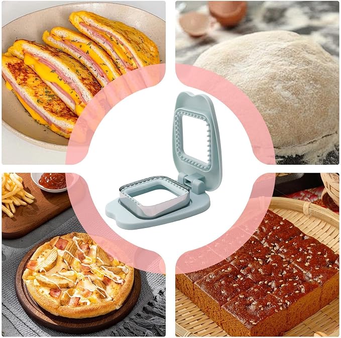 Sandwich Cutter and Sealer Crustless Cutter Sealer Set Bread Maker Mold | Cookie Sandwich Cutter Making Tool for Breakfast Toast Making Kids Lunch Box School Home Picnic Travel Office Lunchbox On - Image 4