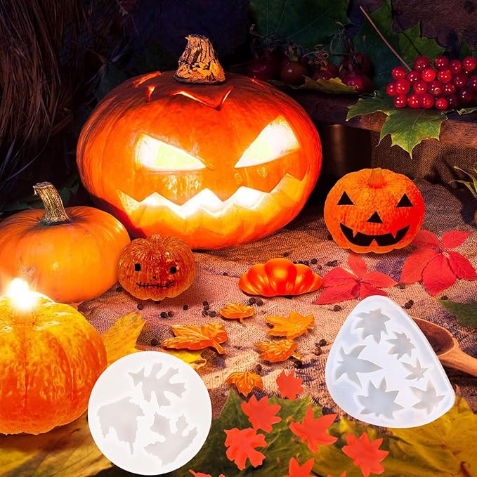 3 Pcs Fall Silicone Molds,14 Cavities Autumn Branches and Maple Leaves Thanksgiving Chocolate Molds,Funny 3D Chocolate Candy Molds for Soap Pudding Jelly Making