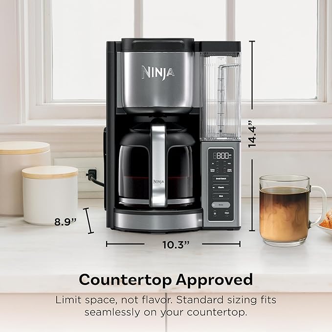 Ninja Fresh Brew Coffee Maker, 14 Cup Glass Carafe, Stainless, CE451AMZ | Programmable, Classic & Rich brew, 70-oz. Removable Water Reservoir, Small Batch, 24-hr Delay Brew, Adjustable Warming Plate - Image 4