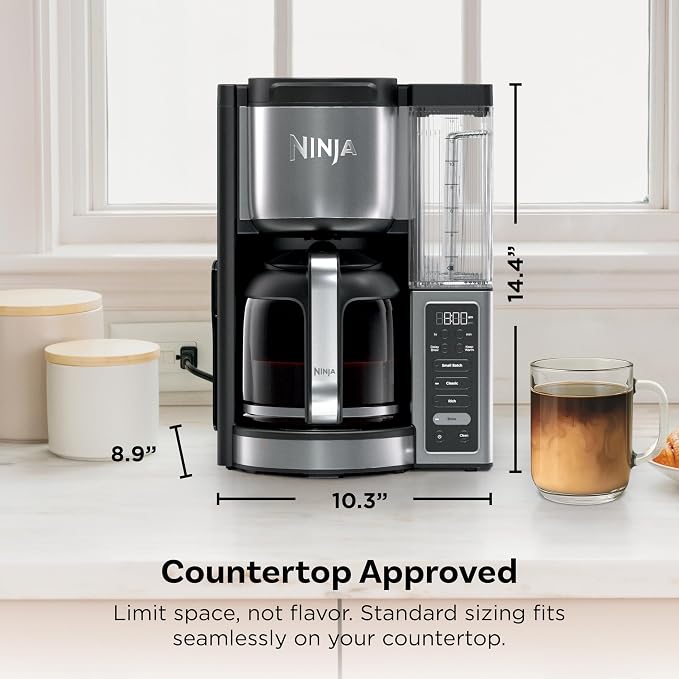 Ninja Fresh Brew Coffee Maker, 14 Cup Glass Carafe, Stainless Steel, CE451 | Programmable, Classic & Rich brew, 70-oz. Removable Water Reservoir, Small Batch, 24-hr Delay Brew, Adjustable Warming Plate - Image 9