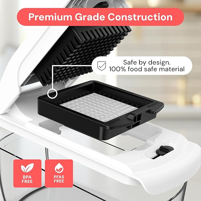 Fullstar Pro Original Vegetable Chopper & Spiralizer, Kitchen Prep Tool | 4 in 1 Veggie Slicer, Onion & Fruit Cutter with Sharp Stainless Steel Blades & Container, All-in-One Food Prep Tool (White) - Image 5