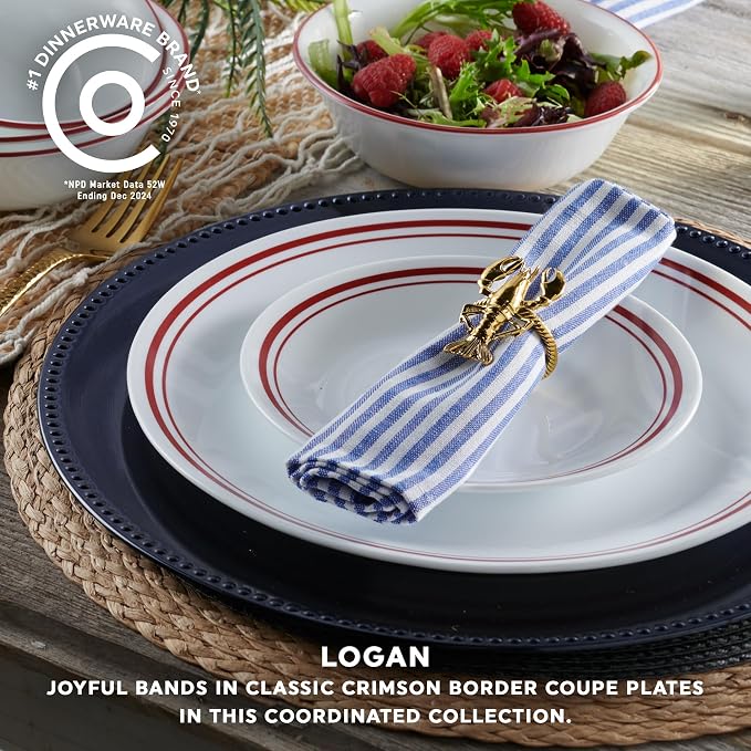 Corelle Vitrelle 18-Piece Service for 6 Dinnerware Set, Triple Layer Glass and Chip Resistant, Lightweight Round Plates and Bowls Set, Logan - Image 10