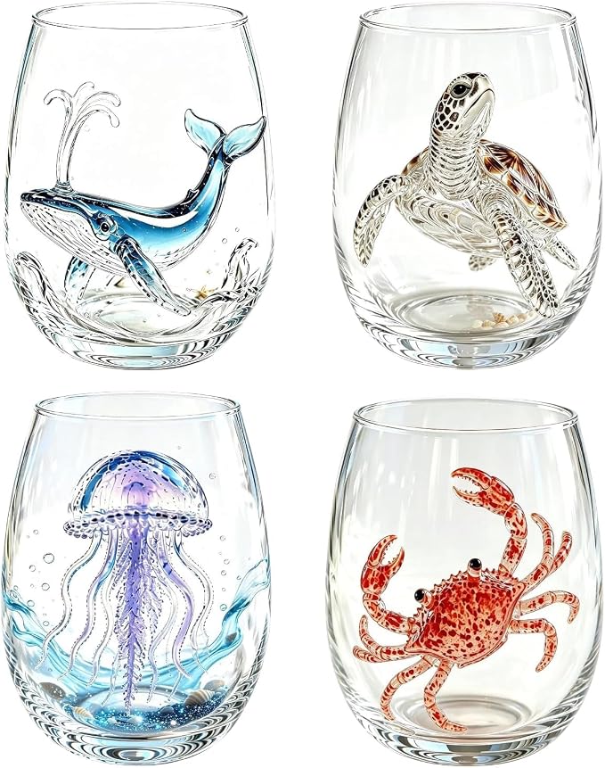 Artisan Blue Octopus Glassware Handmade 3D Ocean Decor Gift - Image 9