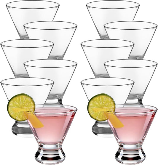 Libbey Cosmopolitan Stemless Martini Glasses Set of 12, Cocktail Cups | 8.25 oz Capacity for Cocktails, Appetizers, Desserts, and More with Stemless Design and Dishwasher-Safe Cleanup by Libbey