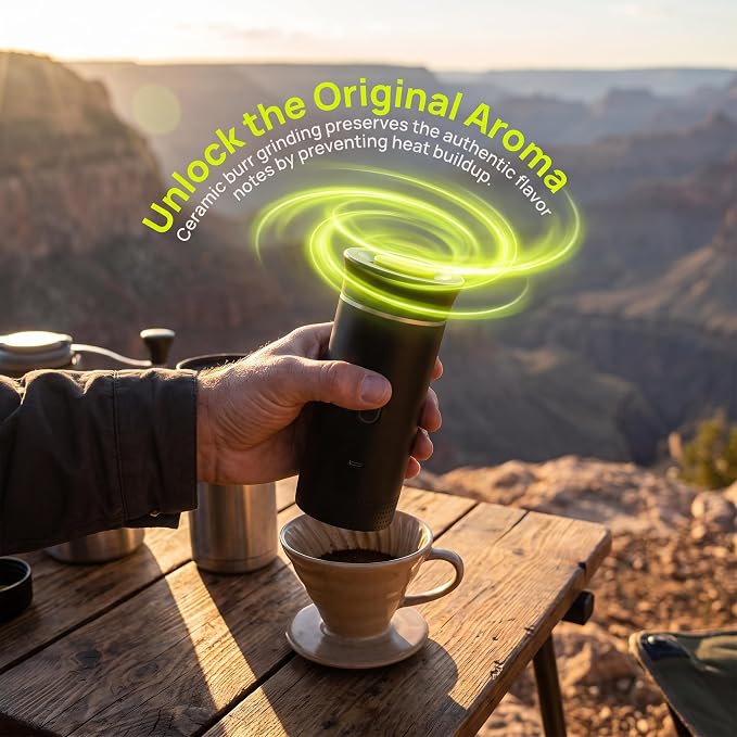 Portable Espresso Maker, Portable Coffee Maker, Mini Coffee Machine Hot & Cold Extraction with 150Ml Cup for Car Home Travel RV Hiking 3 In 1 - Image 2