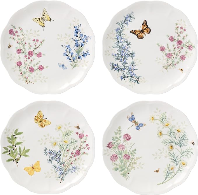 Lenox 897794 Butterfly Meadow Herbs Dinner Plates, Set Of 4 by Lenox