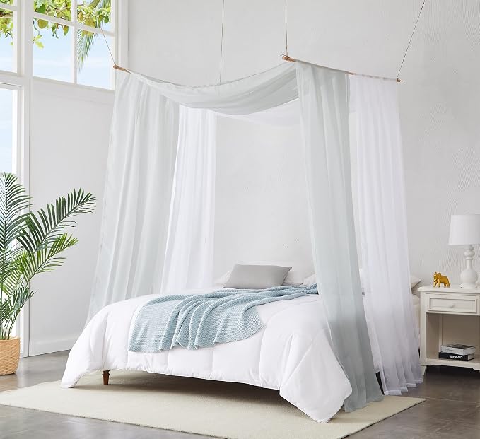 Warm Home Designs 55 x 216 Silver Sheer Window Scarf. AM Silver 216" | Extra Long Window Scarves Valances are Great As Wedding Arch Draping Fabric, Bed Canopy Or for Decorative Project. - Image 5
