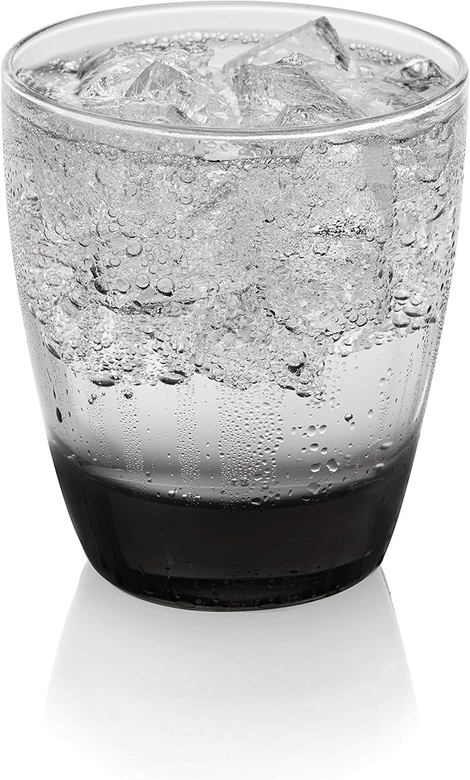 Libbey Classic Tumbler & Rocks Drinking Glasses Set of 16, Clear Glass Cups | 18 oz and 13 oz Capacities for Water, Soda, Cocktails, and More with Smoke-Tinted Bases and Dishwasher-Safe Cleanup - Image 8