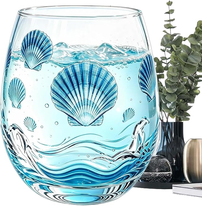 Drinking Glasses, 350ml Transparent Sea Animal Kitchen Glassware | Cocktail Glasses for Milk Ice Water Juice Tea Beer Mother Dad Wife - Image 6