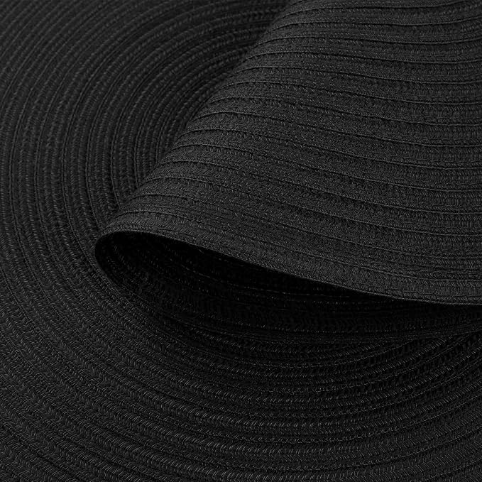 SHACOS Round Braided Placemats Set of 4 Heavy Cotton Polyester Washable Round Table Mats for Dining Tables 15 inch Non Slip Heat Resistant (Black, 4) - Image 8