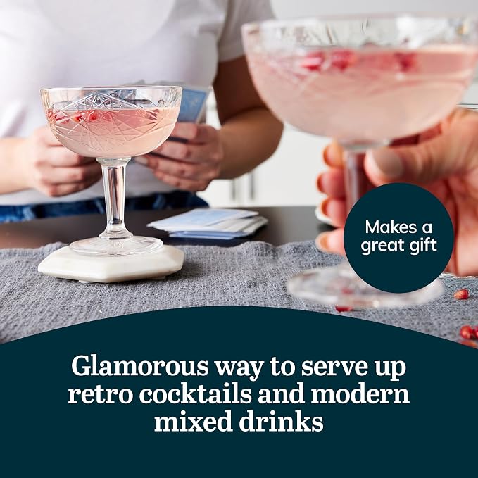 Libbey Hobstar Champagne Coupes , Timeless Bar Glasses, Dishwasher Safe Cocktail Glasses Set of 4 for Beverages, Mixed Drinks and More - Image 5