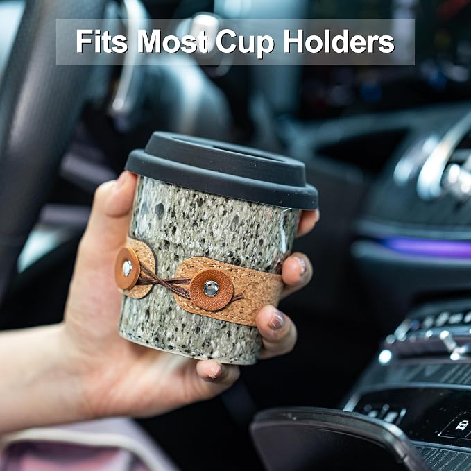 Travel Coffee Mug, Reusable Coffee Cup with Lid, To Go Camping Mug | 8.5oz Tumbler Mug with Spill Proof Lid | Ceramic, Microwave and Dishwasher Safe | for Men and Women Coffee Gift - Image 4