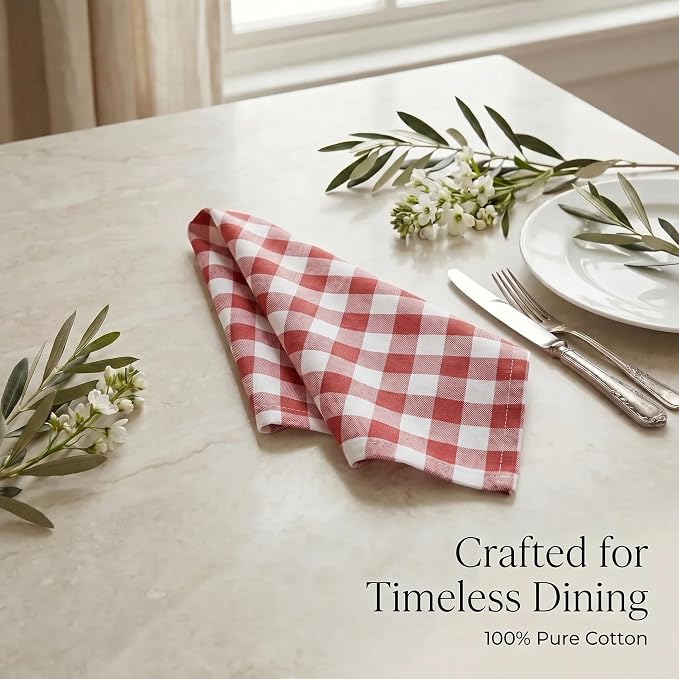 Urban Villa Cloth Napkins Cotton 20x20 (Set of 12) Rust - Image 8