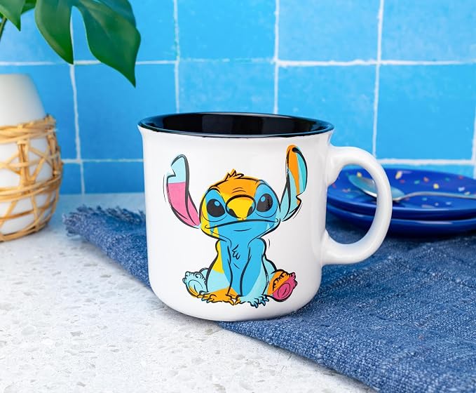 Silver Buffalo Disney Lilo and Stitch Ohana Abstract Ceramic Camper Mug, 20 Ounces - Image 5