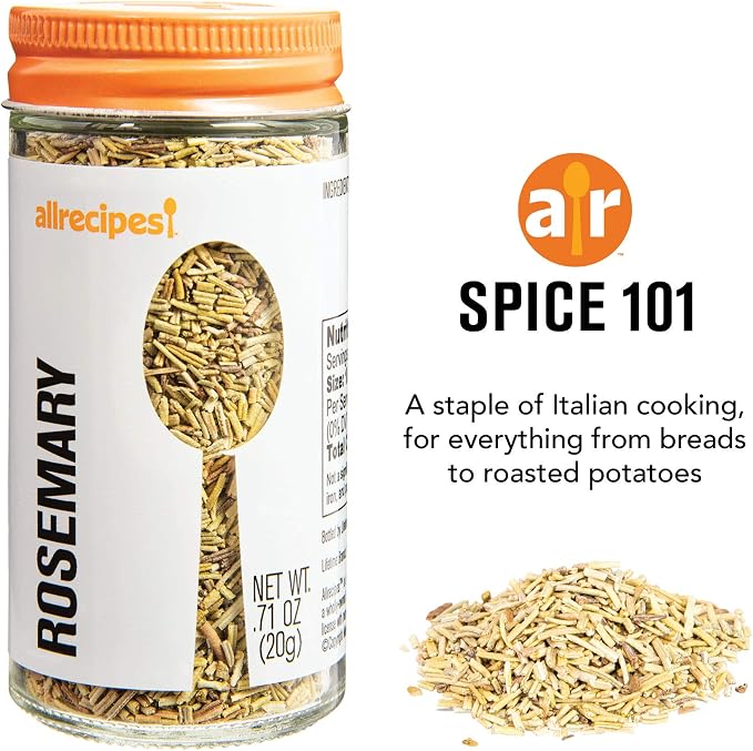 Allrecipes Taste of Italy (Basil, Oregano, Rosemary) in Glass Jars with Removable Sifter Caps for Sprinkling, Set of 3 - Image 2