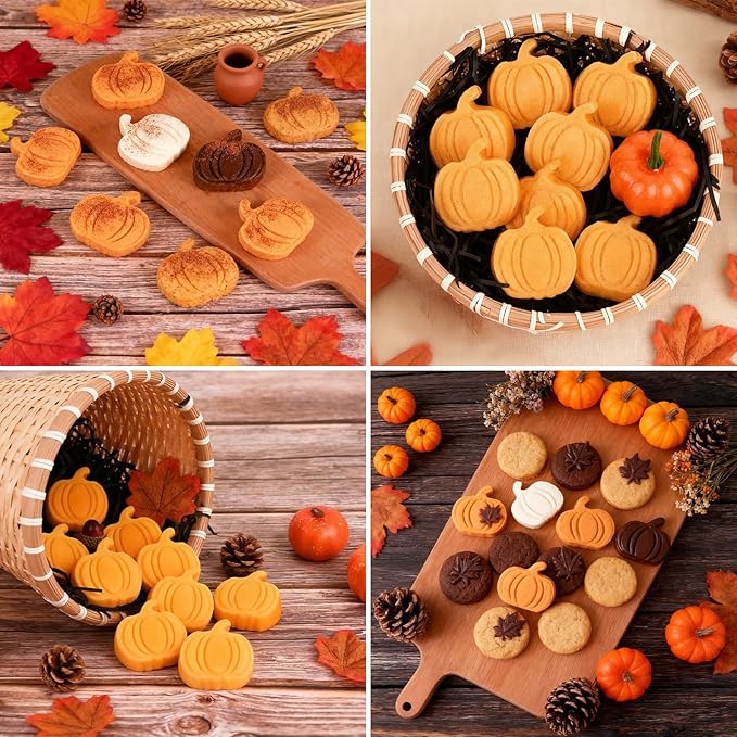 Pumpkin Cake Molds Silicone 2 Pcs Thanksgiving Chocolate Molds 3D Fall Candy Mold Halloween Pumpkin Cake Pan for Baking Autumn Harvest Fall Jello Ice Cube Tray Mold for Halloween Thanksgiving Decor