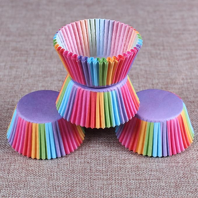 Cupcake Baking Paper Cups Rainbow Combo Disposable Baking Cups | Colorful Muffin Cupcake Liners Set Standard Size, Pack of 400 - Image 3