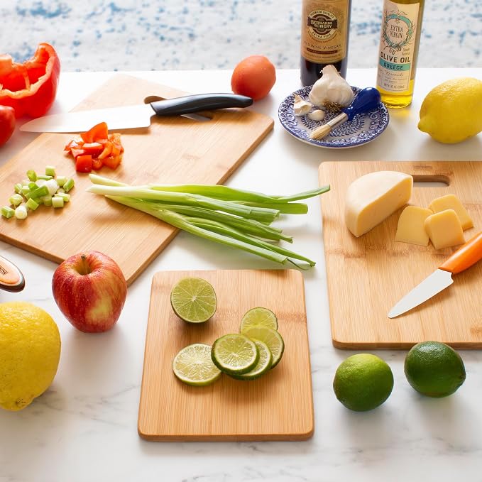 Totally Bamboo Cutting Board Set, 3 Reversible Cutting Boards for Kitchen | Small, medium & large bamboo boards for everyday meal prep. Smooth, knife-friendly surface for meat, produce, cheese & bread. - Image 7