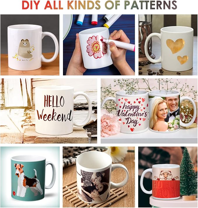 DANALLAN Sublimation Mugs, Premium Coffee Mugs Set of 12 White Ceramic Sublimation Cups 11 oz Christmas Coffee Mug for Soup Tea Milk Latte Hot Chocolate - Image 5
