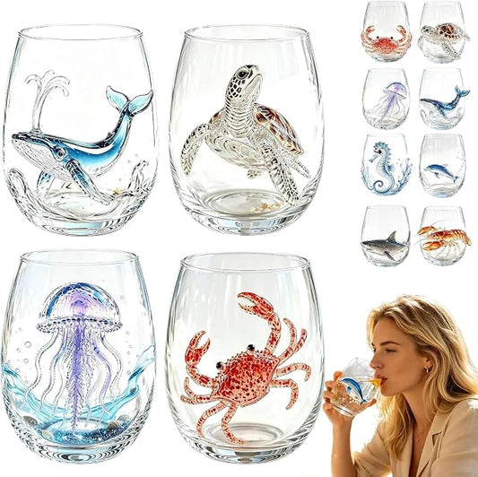 Artisan Blue Octopus Glassware Handmade 3D Ocean Decor Gift by Unknown