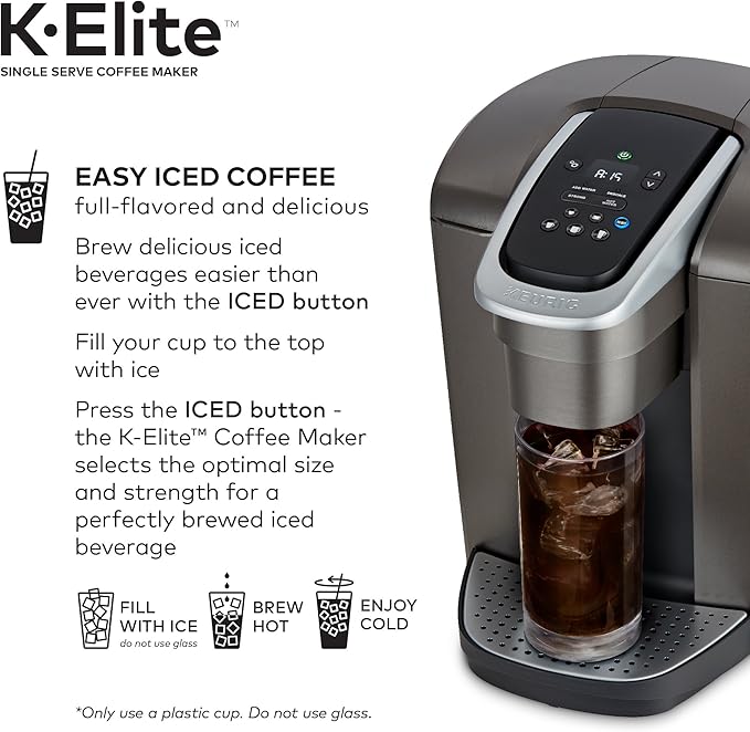Keurig K-Elite Single-Serve K-Cup Pod Coffee Maker, Brushed Slate, 12 oz. Brew Size & Slim Non-Rolling Storage Drawer, Coffee Pod Storage, Holds up to 24 K-Cup Pods, Black - Image 4