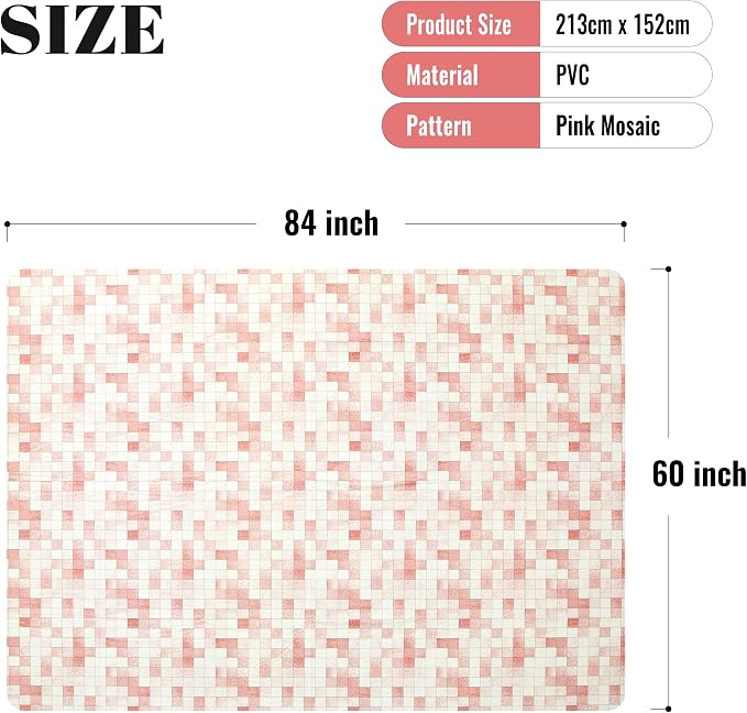 FIFTY FEET 84X60 Inch Rectangle Tablecloth, Vinyl Tablecloth with Flannel Backing Waterproof Table Cloth, Spill Proof Picnic Table Cover for Outdoor/Indoor/Camping/Dining(Red Plaid) - 3 Packs - Image 5
