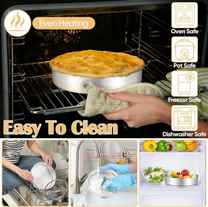 TeamFar 9 Inch Cake Pan Set of 2, Stainless Steel Round Cake Baking Pan | Layer Baking Tin for Birthday Wedding, Non-Toxic & Heavy-Duty, Mirror Finish & Leak Proof, Oven & Dishwasher Safe - Image 7
