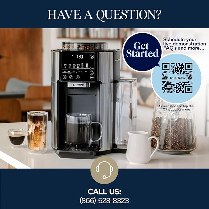 De'Longhi TrueBrew Drip Coffee Maker, Grinder, 8 to 24 oz, Built-In Grinder | #1 Worldwide Espresso Machine Maker, Built-in Grinder, 5 Brew Styles, 6 Brew Sizes, One-Touch Simplicity - Image 10