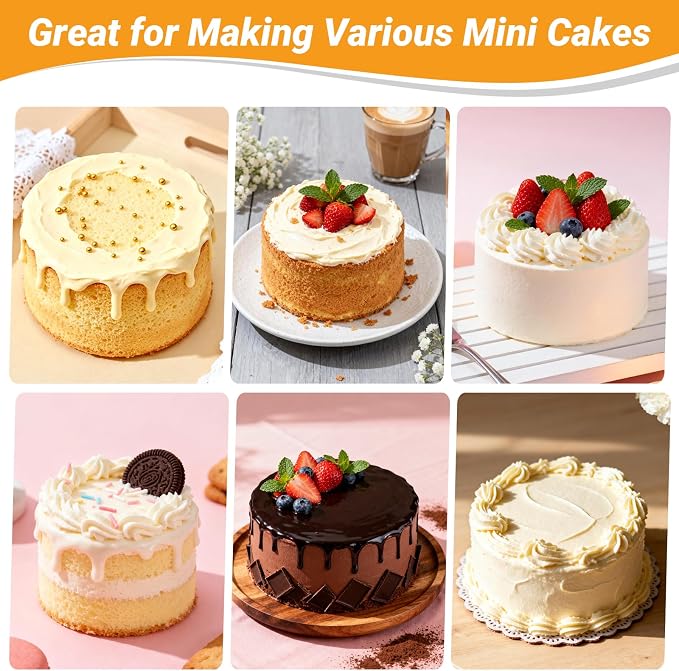 Beasea 6 Inch Cake Pans Set of 3, Aluminum Alloy Small Round Cake Pans for Birthday Wedding Party, Cheesecake Baking Tin Mold - Fixed Bottom - Image 6