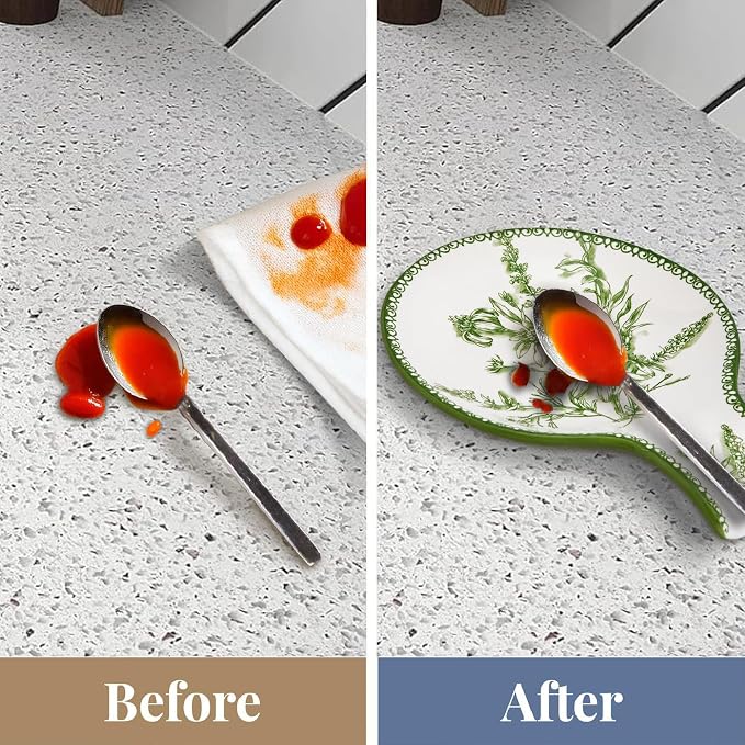 Bico Green Garden Toile De Jouy Spoon Rest for Stove Top, Ceramic Spoon Holder for Kitchen Counter, Easy to Clean Coffee Spoon Rest Dishwasher Safe, Kitchen Cooking Utensil Rest for Ladles Spatula - Image 5