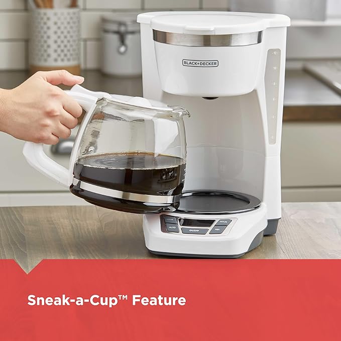 BLACK+DECKER CM1160W-1 CM1160W 12-Cup Programmable Coffeemaker, White/Stainless Steel - Image 2